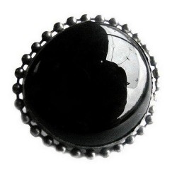 Czerń w koronie - regulowany pierścionek