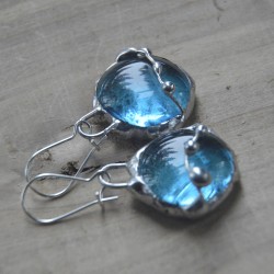 Turkusowe krople - witrażowe kolczyki