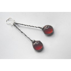 Red long - witrażowe kolczyki