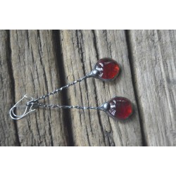 Red long - witrażowe kolczyki