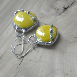 Bahama Yellow - witrażowe kolczyki
