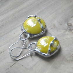 Bahama Yellow - witrażowe kolczyki