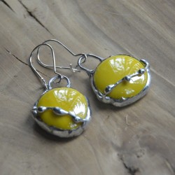 Bahama Yellow - witrażowe kolczyki