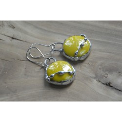 Bahama Yellow - witrażowe kolczyki
