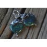 Chryzokola - witrażowe kolczyki