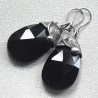 Black drops - szklane fasetowane kolczyki witrażowe