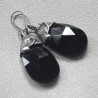 Black drops - szklane fasetowane kolczyki witrażowe
