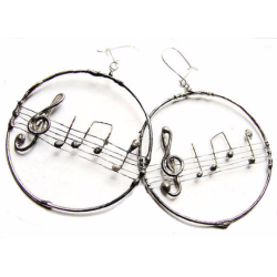 C-Dur - witrażowe kolczyki z muzycznym motywem