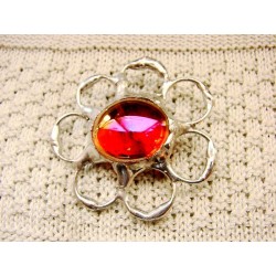 Czerwony kwiatek  - Broszka