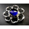 Granatowy kwiatek  - Broszka