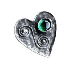 Green Heart  - broszka serce