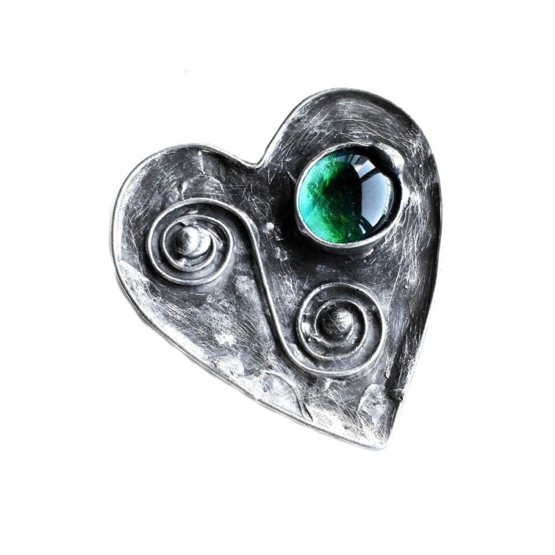 Green Heart  - broszka serce