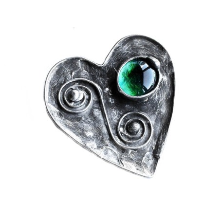 Green Heart  - broszka serce