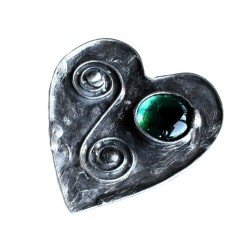Green Heart  - broszka serce