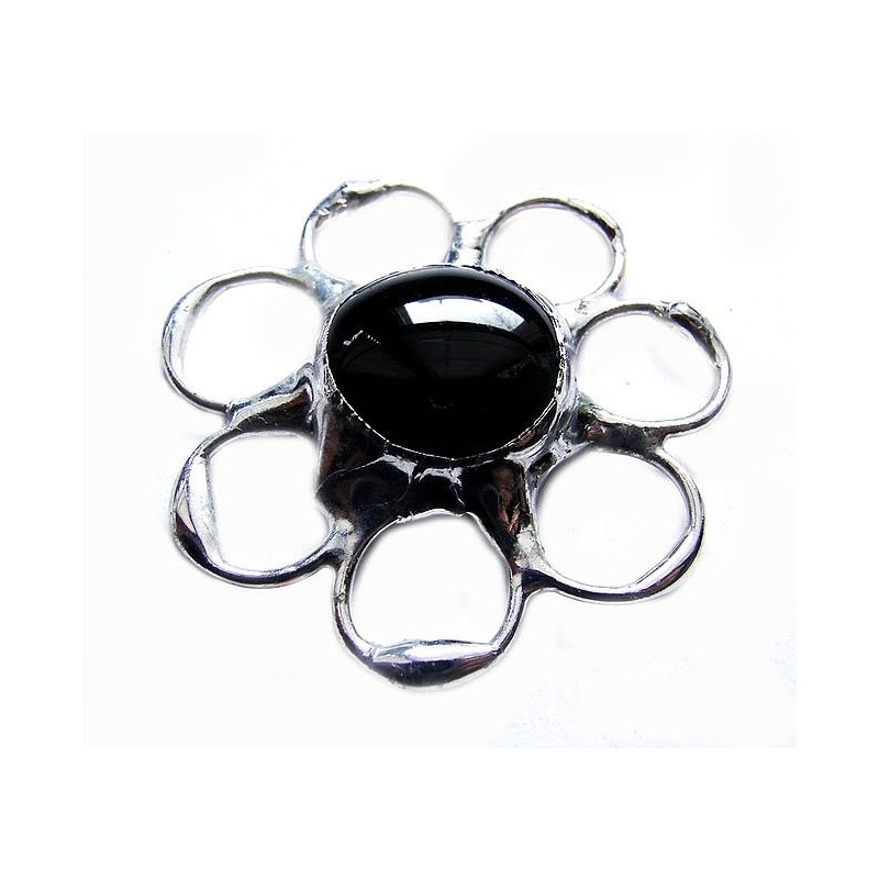 Czarny kwiatek  - Broszka