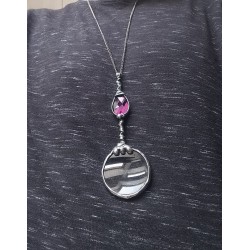 Długa ametystowa lupa - wisior