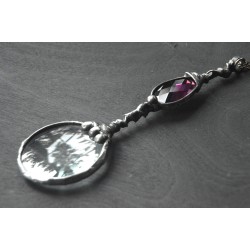 Długa ametystowa lupa - wisior