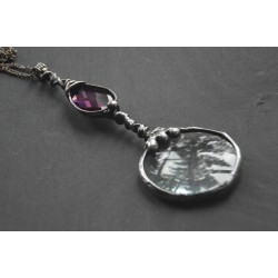 Długa ametystowa lupa - wisior