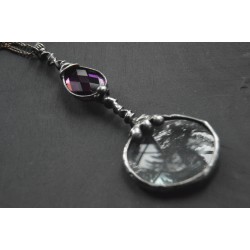 Długa ametystowa lupa - wisior