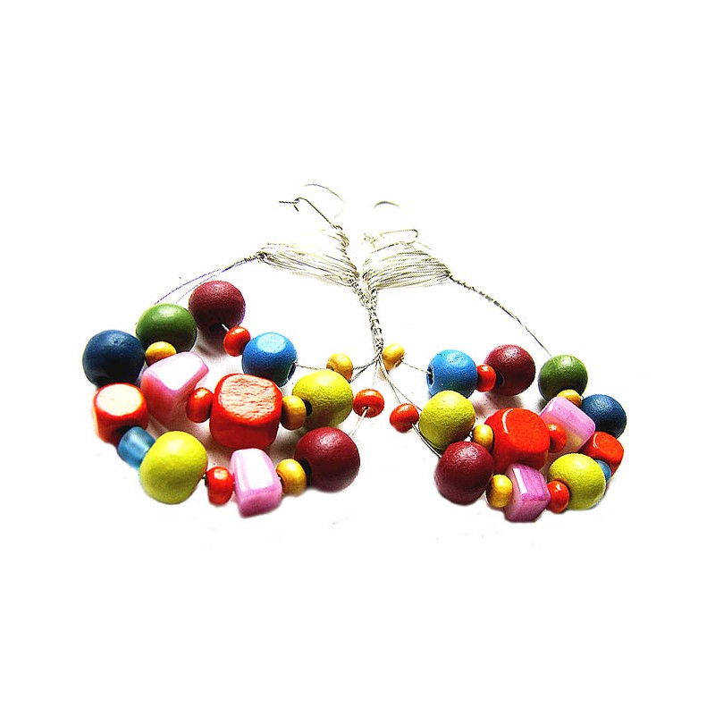 Multikolor - kolczyki łezki na linkach