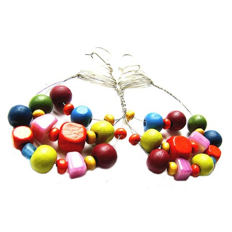 Multikolor - kolczyki łezki na linkach