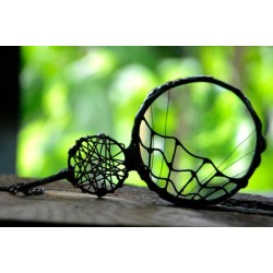 Pajęczyna  - wisior witrażowy lupa do czytania