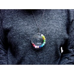 Multikolor   -  witrażowy wisior lupa