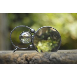 Transparentna kula  - wisior witrażowy lupa do czytania