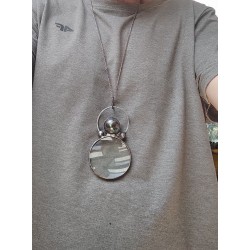 Transparentna kula  - wisior witrażowy lupa do czytania