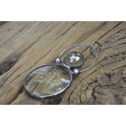 Transparentna kula  - wisior witrażowy lupa do czytania